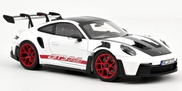 187373 Porsche 911 GT3 RS w/Weissach Pack 2022 White/Pyro Red 1:18